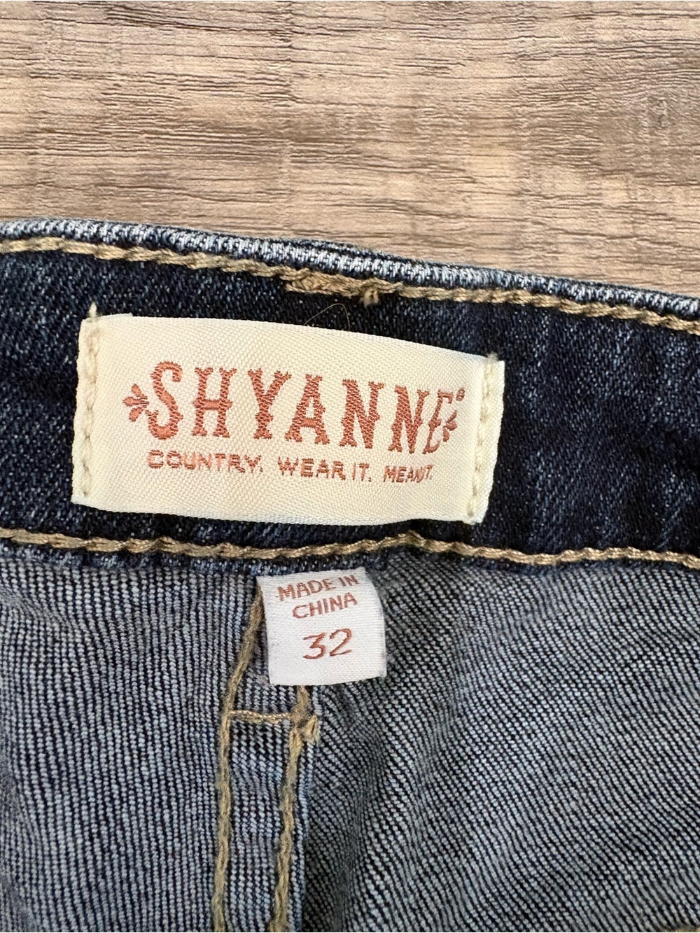 Shyanne Dark Blue Frayed Hem Denim Shorts - Picture 3 of 4